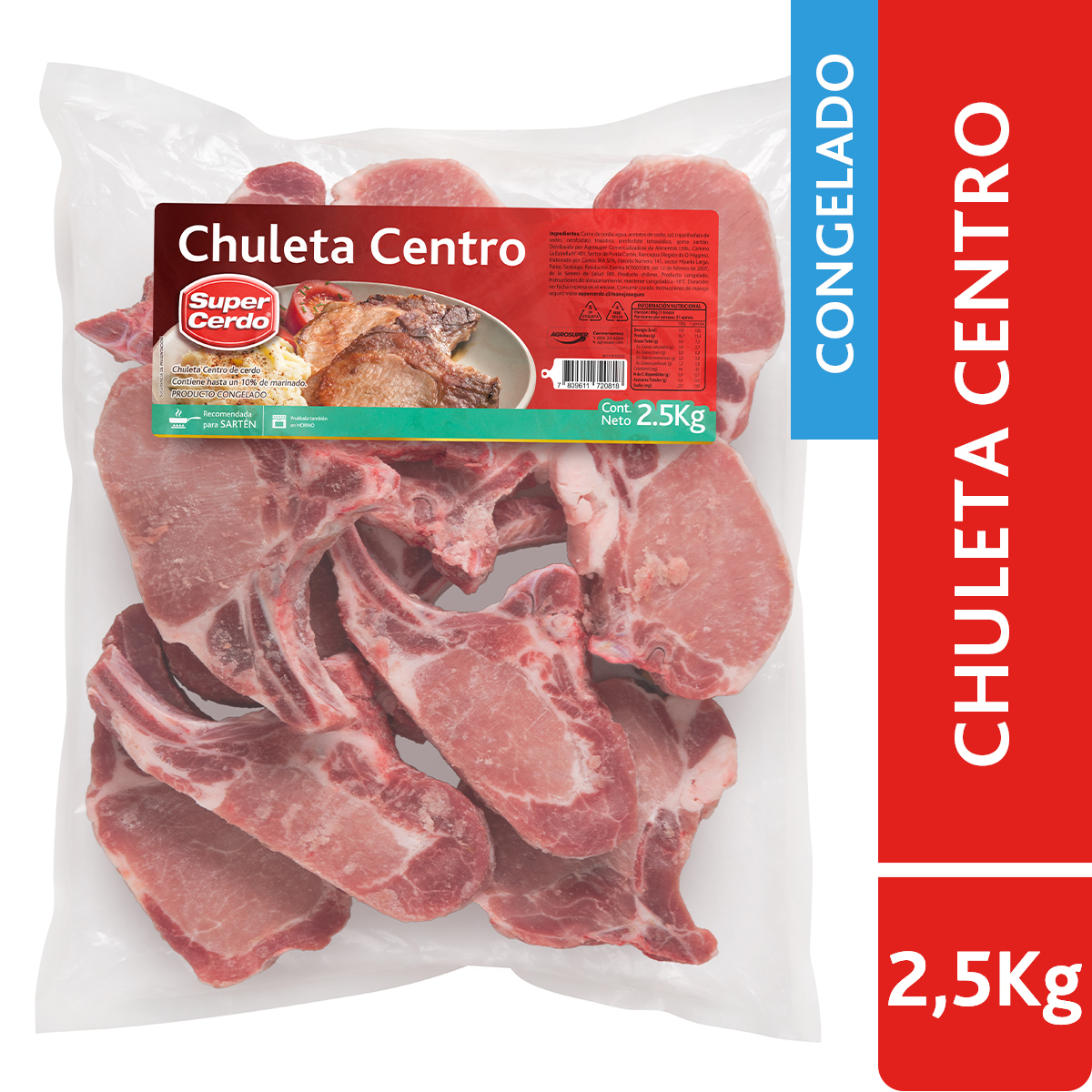 Chuleta Centro Porcionada en Bolsa
